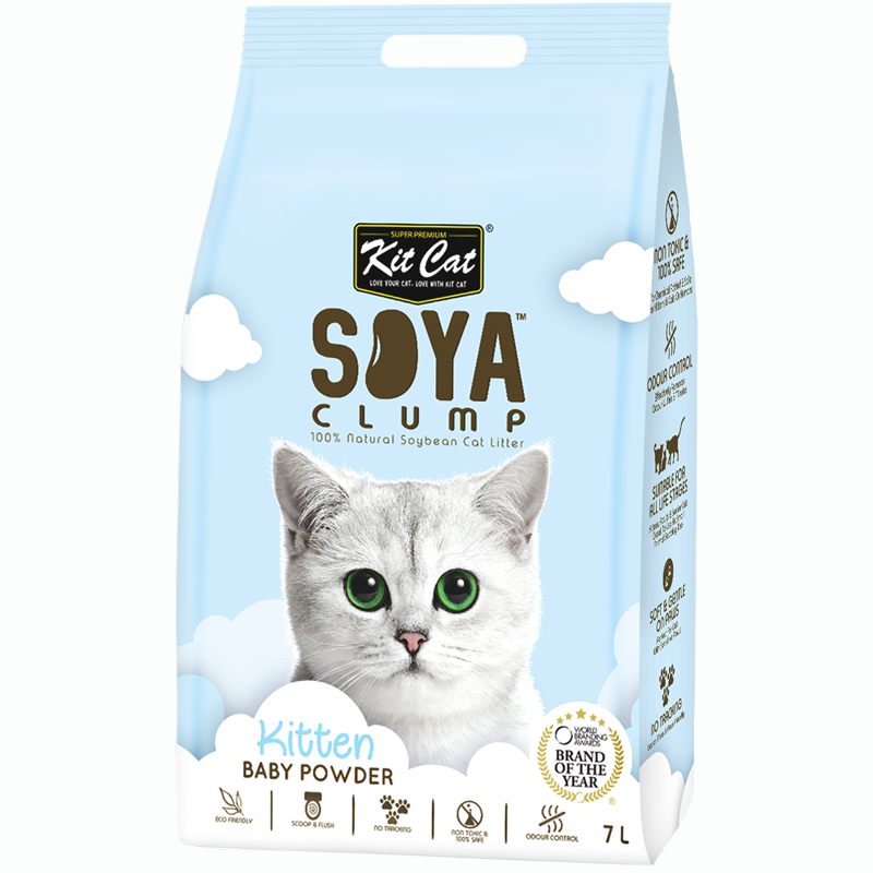 Kit Cat Soya Clump Cat Litter 7L (Baby Powder)