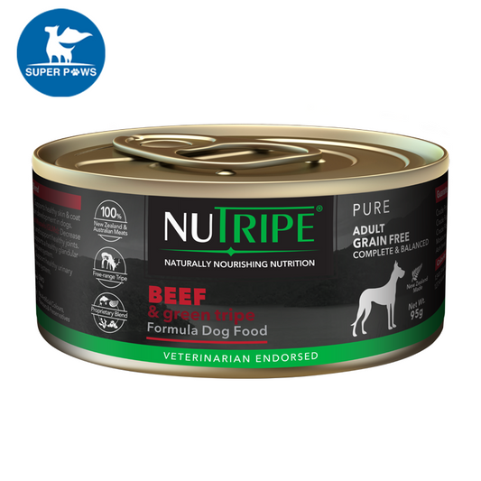 Nutripe Pure Beef & Green Tripe Canned Dog Food 95g