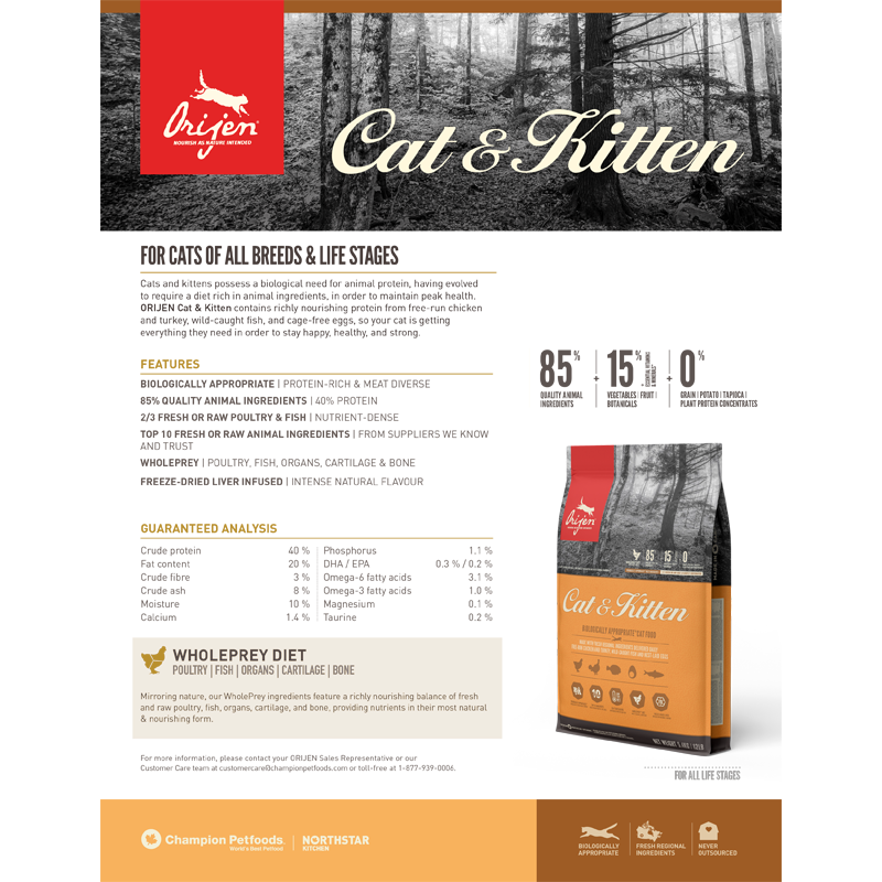 Orijen Cat & Kitten Cat Dry Food