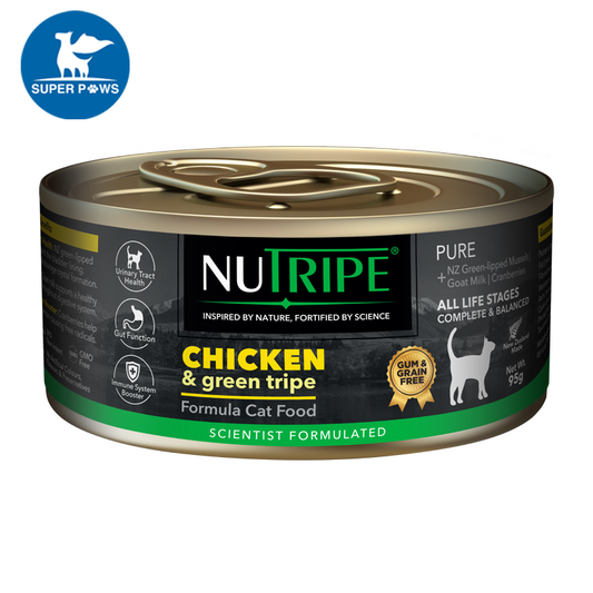 Nutripe Pure Chicken & Green Tripe Gum & Grain-Free Canned CAT Food 95g