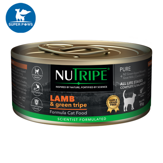 Nutripe Pure Lamb & Green Tripe Gum & Grain-Free Canned CAT Food 95g