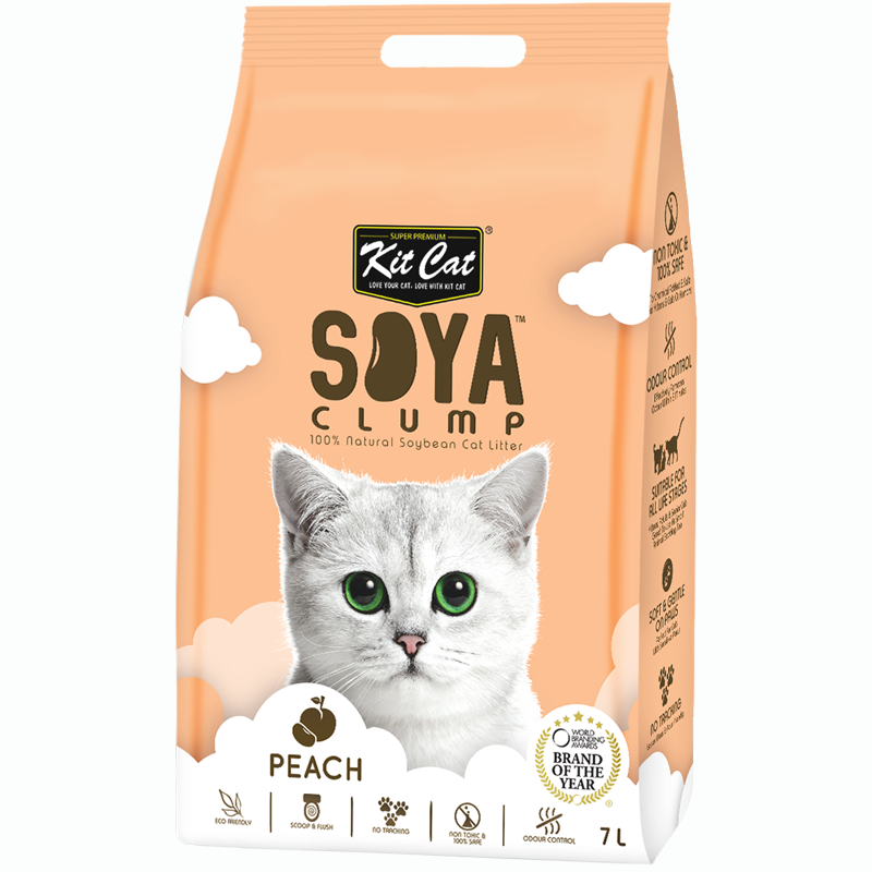 Kit Cat Soya Clump Cat Litter 7L (Peach)