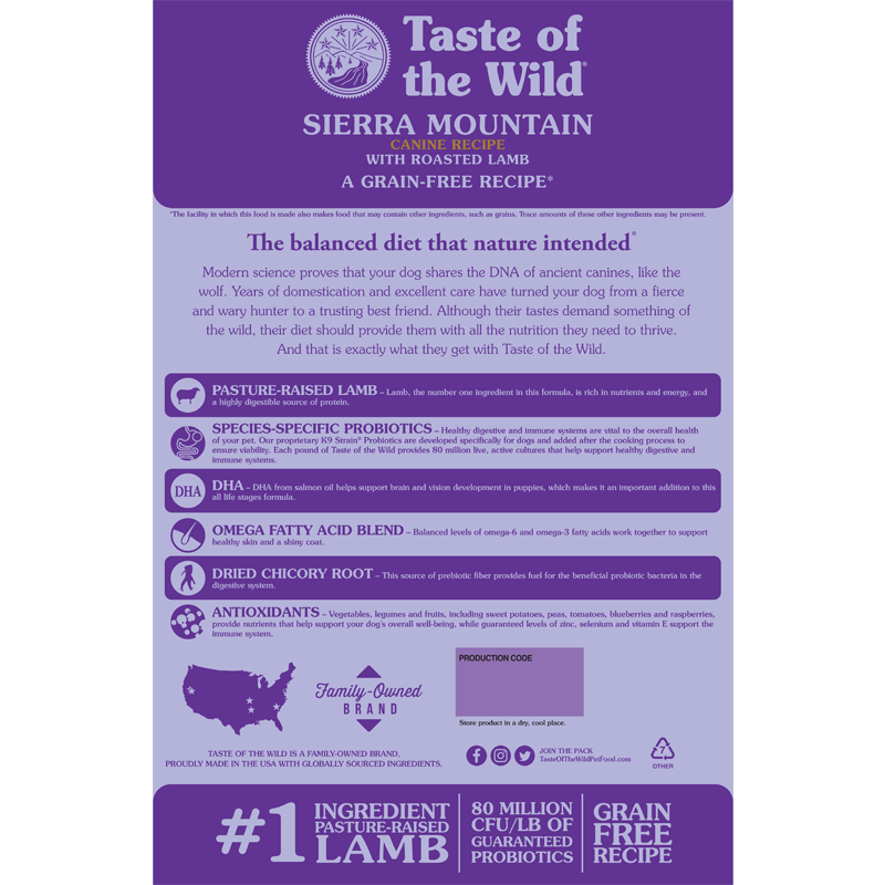 Taste of The Wild Sierra Mountain Roasted Lamb