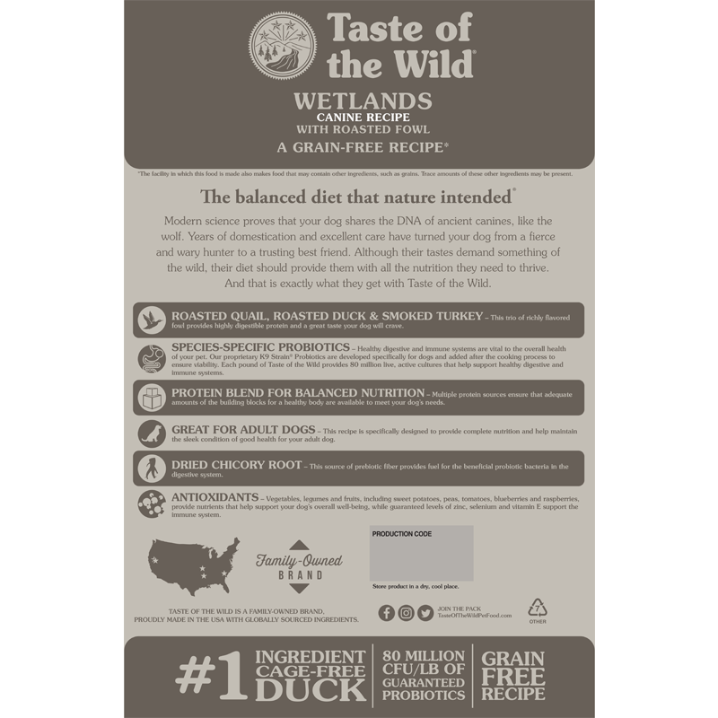 Taste of The Wild Wetlands Roasted Fowl